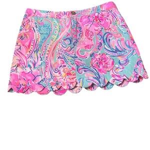 Lilly Pulitzer Buttercup Shorts Womens Size 6 Multicolor Floral Paisley